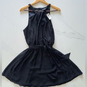 NWT / Express Black Sleeveless Tie-Waist Mini Dress